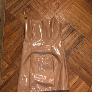 NUDE VINYL DRESS